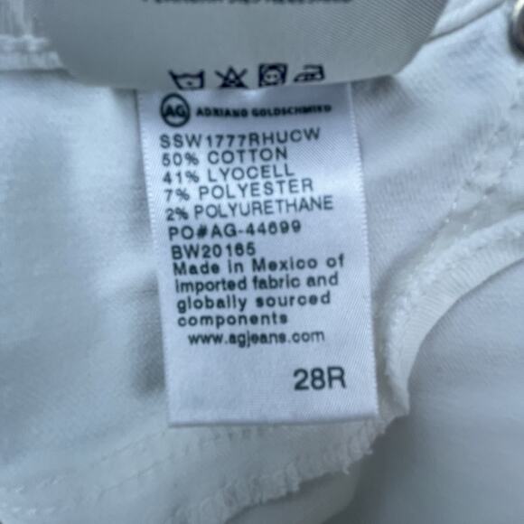 Adriano Goldschmied Jeans 28R White Farrah Skinny Ankle High Rise Lyocell - Picture 9 of 10